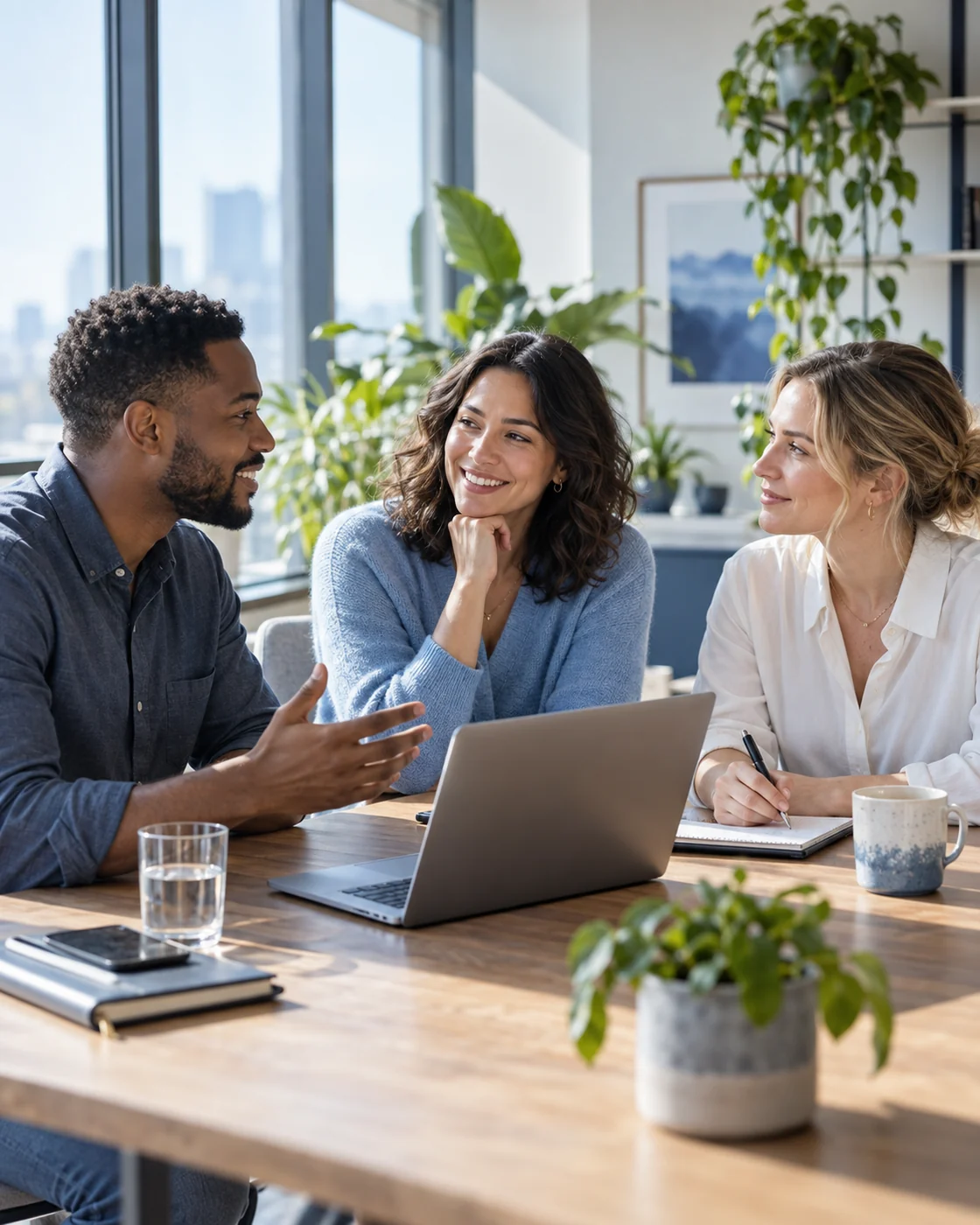 An illustrative workplace wellbeing scene.