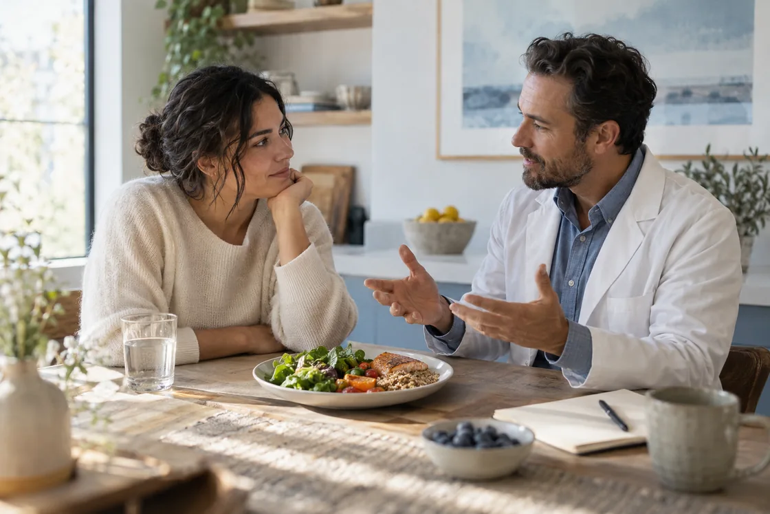 Illustrative discussion about health and daily routines