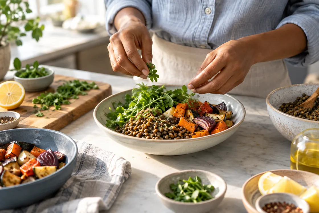A thoughtfully prepared meal in a calm home setting.